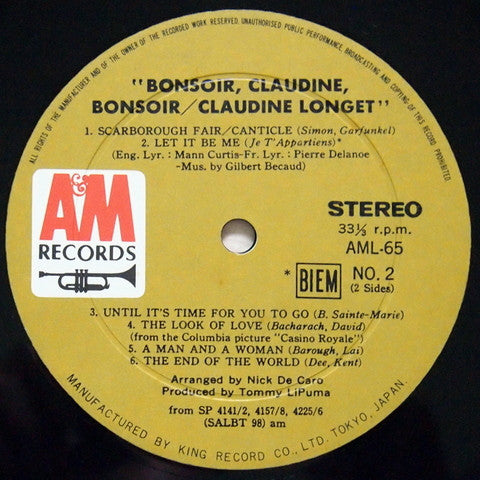 Bonsoir, Claudine, Bonsoir  / クロディーヌ・ロンジェの魅力のすべて