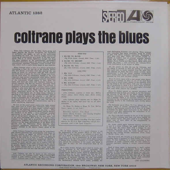 Release: Coltrane Plays The Blues-Vinyl-US-None-1382, SD 1382-2540433