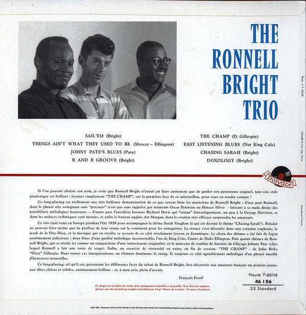 Master Release: The Ronnell Bright Trio by The Ronnell Bright Trio
