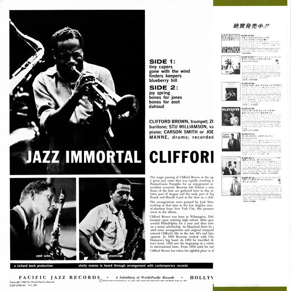 Release: Jazz Immortal-Vinyl-Japan-1979-PJ-3 (A-837/B-837), K23P-6708(M)-8087468