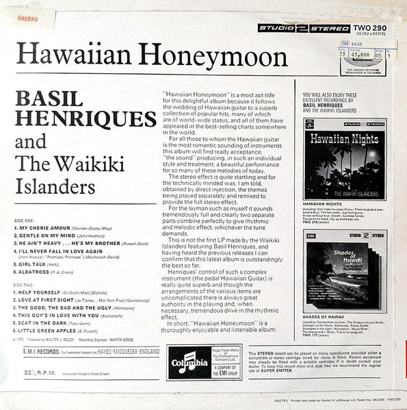 Release: Hawaiian Honeymoon-Vinyl-UK-1970-TWO 290, 1E 062 ○ 04319-3865054