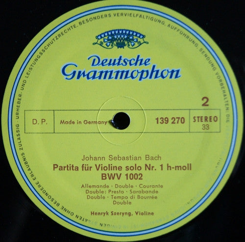 6 Sonaten Und Partiten Für Violine Solo BWV 1001-1006