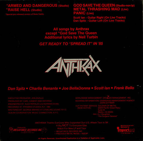 Master Release: Armed And Dangerous by Anthrax