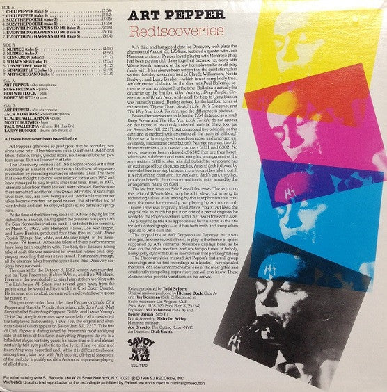 Master Release: Rediscoveries by Art Pepper