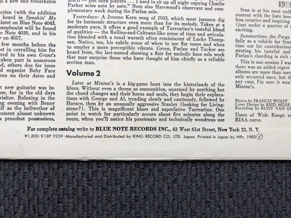 Up At "Minton's", Vol. 1