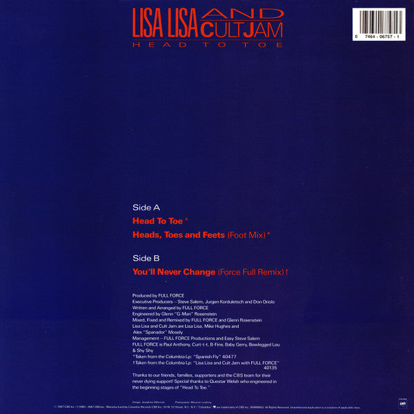 Master Release: Head To Toe by Lisa Lisa & Cult Jam