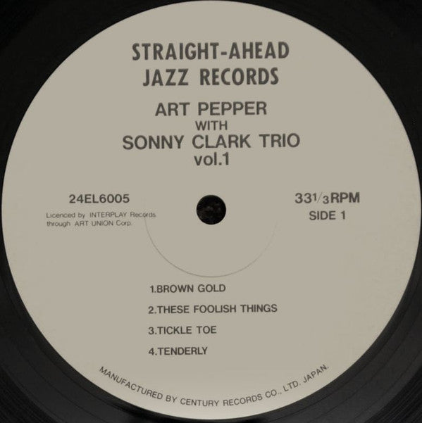 Art Pepper With Sonny Clark Trio Vol. 1