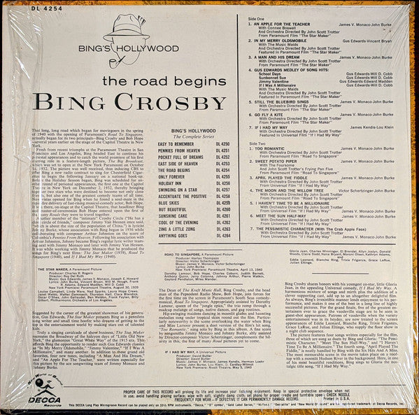 Master Release: The Road Begins by Bing Crosby