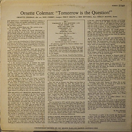 Release: Tomorrow Is The Question!-Vinyl-US-1973-S7569-1617647