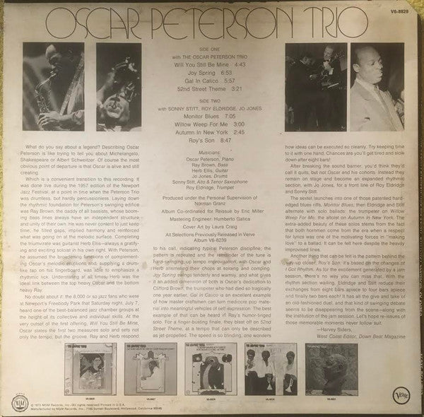 Release: The Oscar Peterson Trio At Newport-Vinyl-US-1973-V6-8828-2325982