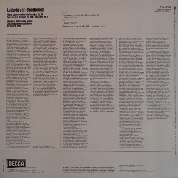 Master Release: Piano Concerto No. 4 / Leonora No. 3 Overture by Ludwig van Beethoven