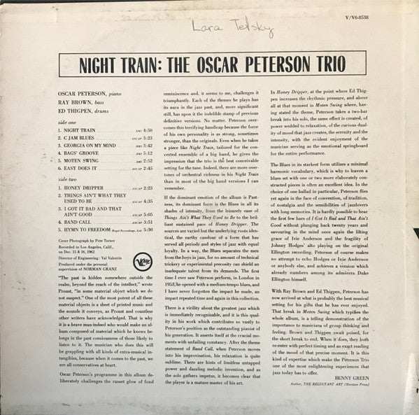 Release: Night Train-Vinyl-US-1963-V6-8538, V6/8538-9984172