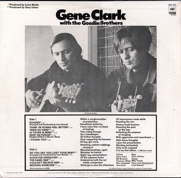 Master Release: Gene Clark With The Gosdin Brothers by Gene Clark