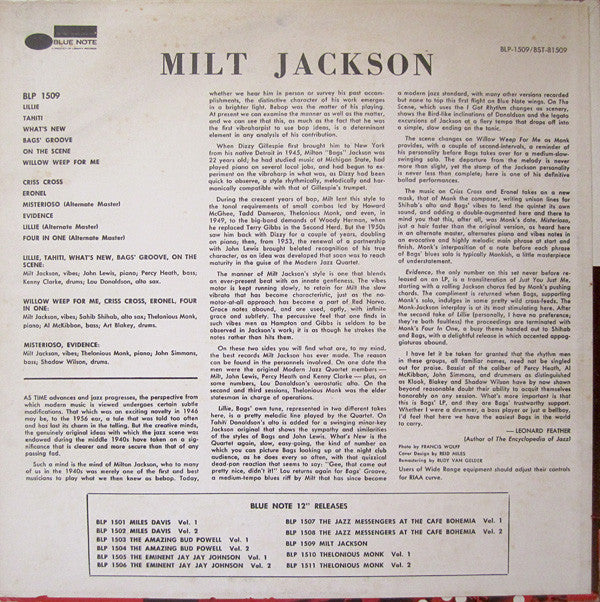 Milt Jackson With John Lewis, Percy Heath, Kenny Clarke, Lou Donaldson And The Thelonious Monk Quintet