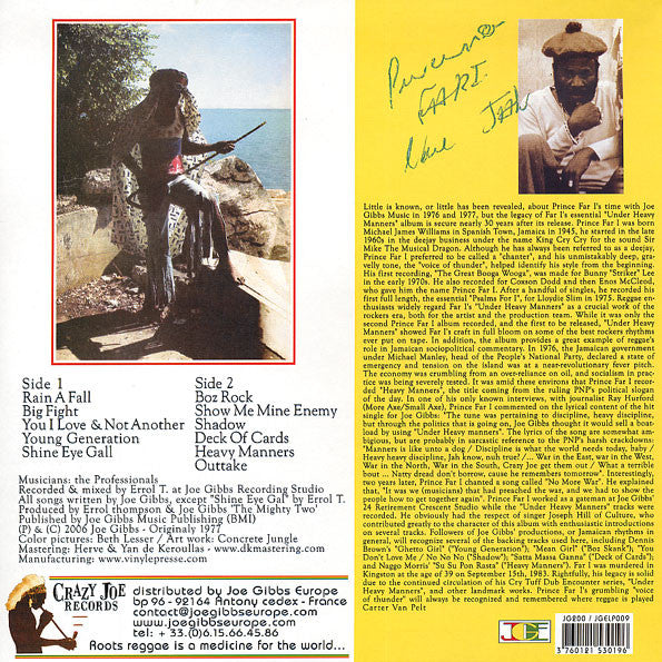 Release: Under Heavy Manners-Vinyl-France-2006-JGELP 009-2335604