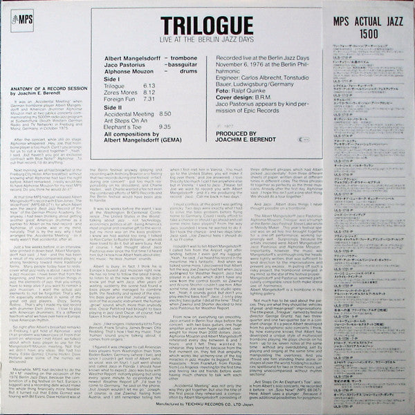 Trilogue - Live At The Berlin Jazz Days