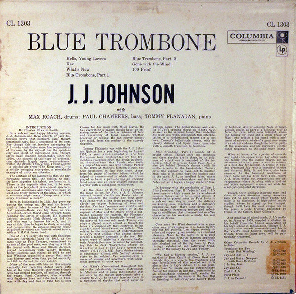 Release: Blue Trombone-Vinyl-US-1959-CL 1303-3484724