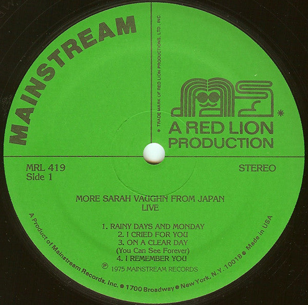 More Sarah Vaughan From Japan Live