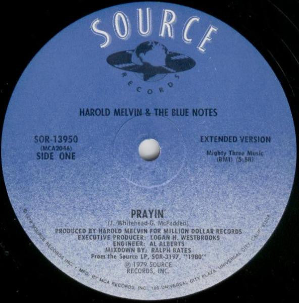 Master Release: Prayin' / Your Love Is Taking Me On A Journey by Harold Melvin And The Blue Notes