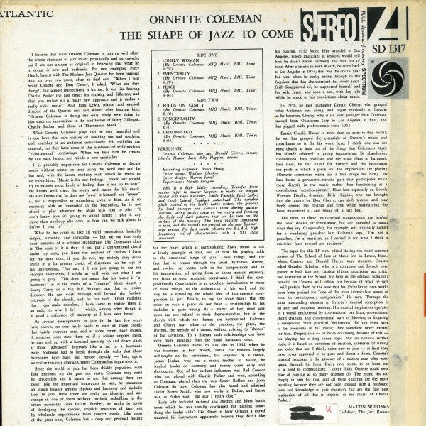 Release: The Shape Of Jazz To Come-Vinyl-US-1974-1317, SD 1317-1151114