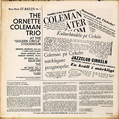 Release: At The "Golden Circle" Stockholm - Volume Two-Vinyl-US-1966-BST 84225-2391061