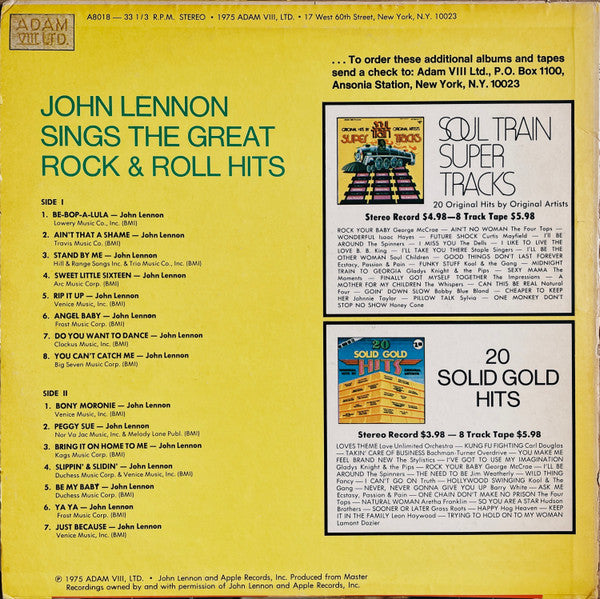Master Release: Roots : Sings The Great Rock & Roll Hits by John Lennon