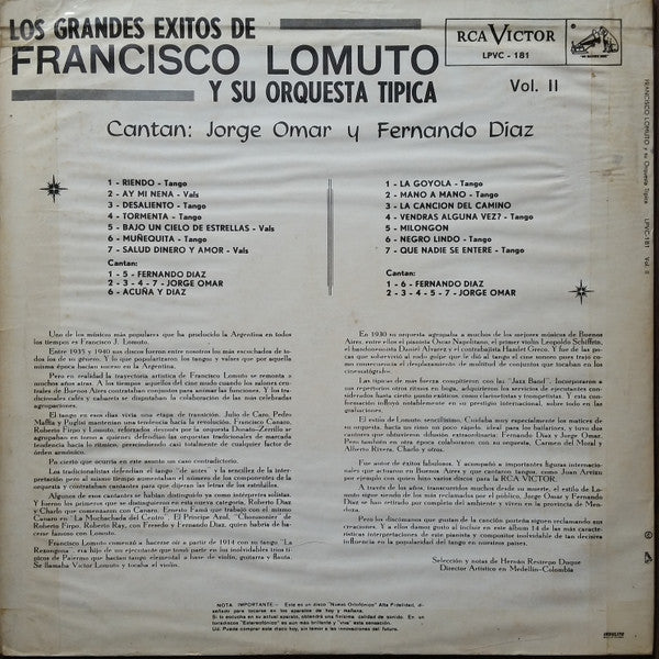 Los Grandes Éxitos De Francisco Lomuto Y Su Orquesta Típica / Vol. 2