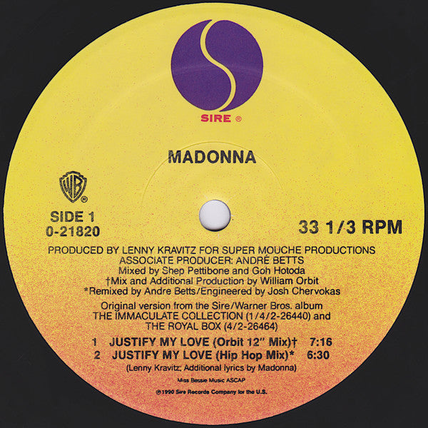 Master Release: Justify My Love by Madonna