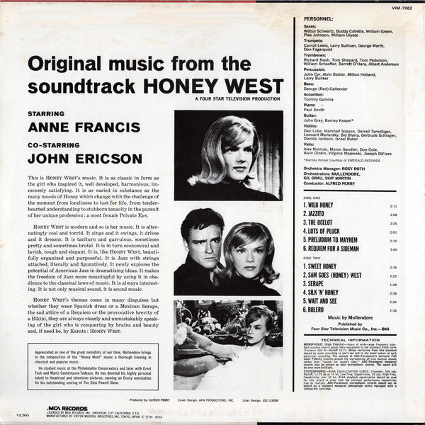 Master Release: Original Music From The Soundtrack Honey West by Joseph Mullendore