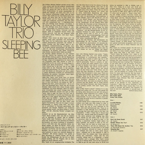 Master Release: Sleeping Bee by Billy Taylor Trio