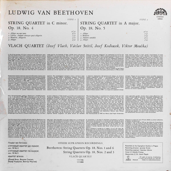 Master Release: String Quartets Op. 18. Nos. 4 And 5 by Ludwig van Beethoven