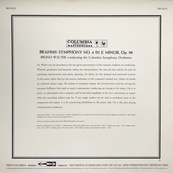 Brahms: Symphony No. 4