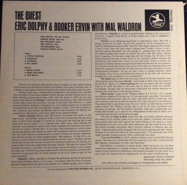 Master Release: The Quest by Eric Dolphy