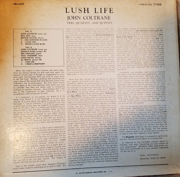 Release: Lush Life-Vinyl-Japan-1975-SMJ-6505(M), SMJ-6505, SMJ-6505Ⓜ, PG-6005-11938111