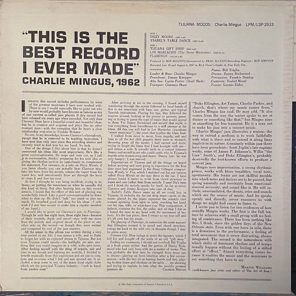 Release: Tijuana Moods-Vinyl-US-1964-LSP-2533, LSP 2533-13878432