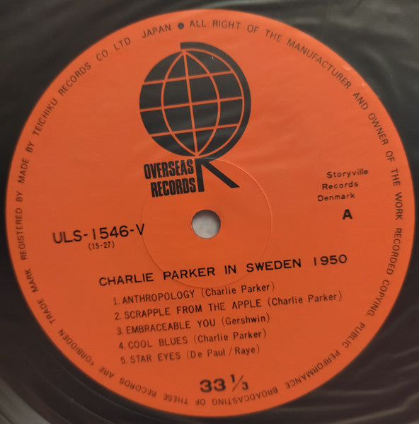 Release: Charlie Parker In Sweden 1950-Vinyl-Japan-None-ULS-1546-V, ULS-1546-V-32826246