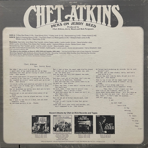 Master Release: Picks On Jerry Reed by Chet Atkins
