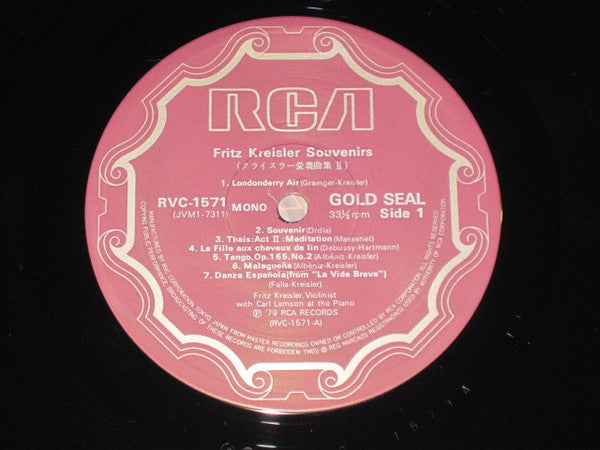 Fritz Kreisler Souvenirs = クライスラー愛奏曲集II