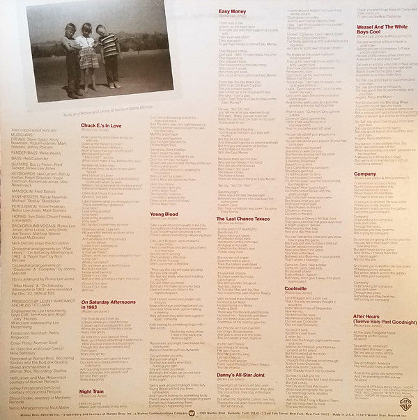 Release: Rickie Lee Jones-Vinyl-US-1979-BSK 3296-11096794
