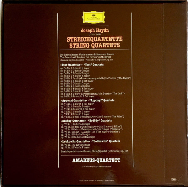 Streichquartette Opp. 51, 54, 55, 64, 71, 74, 76, 77 & 103