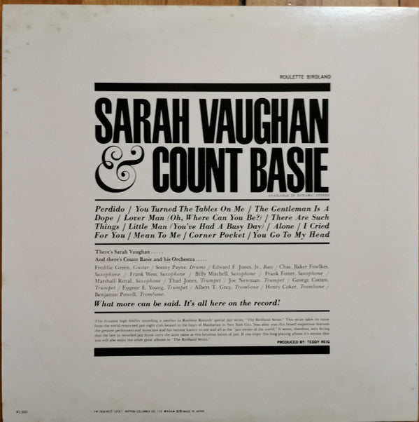 Release: Count Basie / Sarah Vaughan-Vinyl-Japan-1978-YW-7839-RO-22130947