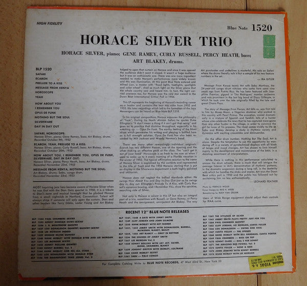 Master Release: Horace Silver Trio by Horace Silver