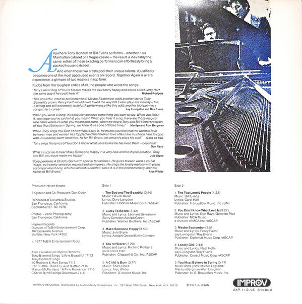 Release: Together Again-Vinyl-Japan-1978-UXP-112-VE-19020943