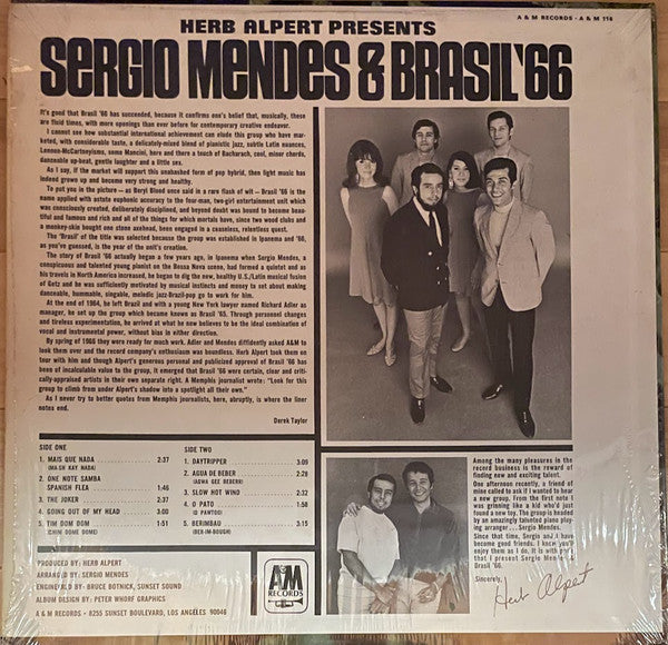 Release: Herb Alpert Presents Sergio Mendes & Brasil '66-Vinyl-US-None-SP-4116, SP 4116, 116-28843153