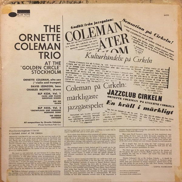 Release: At The "Golden Circle" Stockholm - Volume Two-Vinyl-US-1975-BST-84225, BST 84225, 84225, BLP 4225-12850741