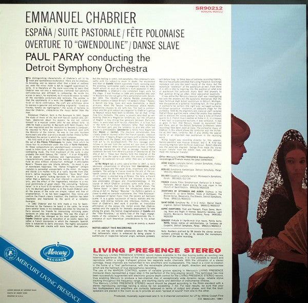 España / Danse Slave / Fête Polonaise / Suite Pastorale / Gwendoline Overture