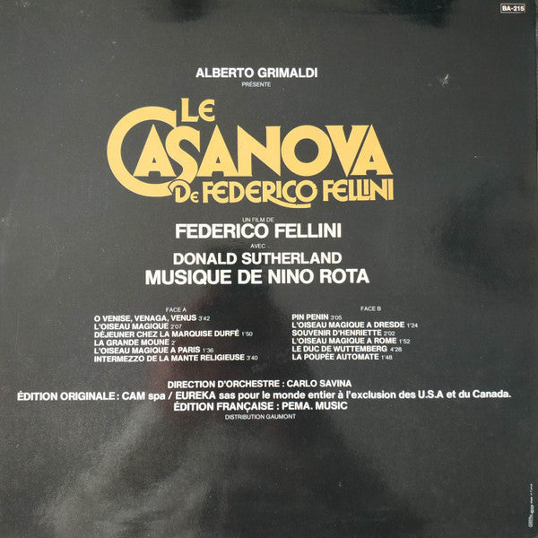 Master Release: Il Casanova Di Federico Fellini by Nino Rota