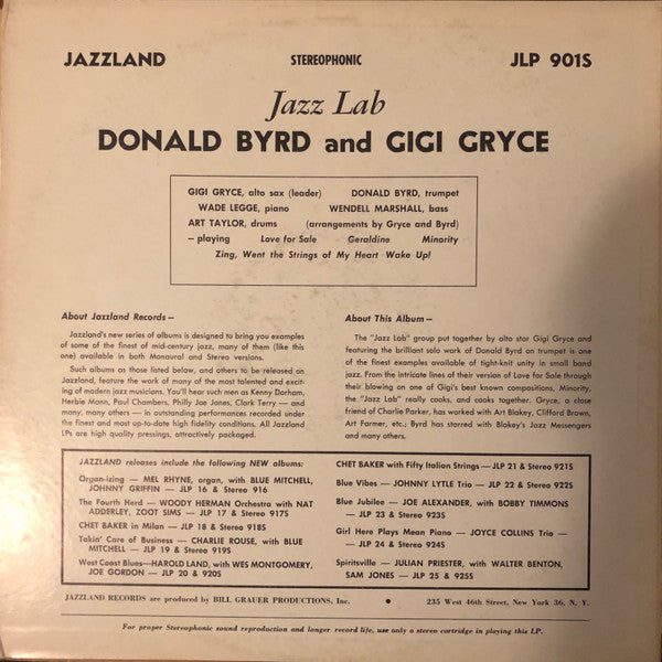 Master Release: Gigi Gryce And The Jazz Lab Quintet by Donald Byrd