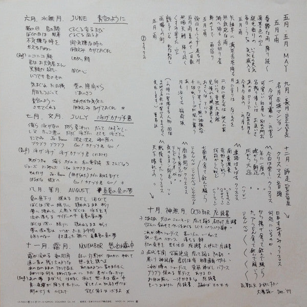 Niagara Calendar '78 = ナイガラ・カレンダー'78