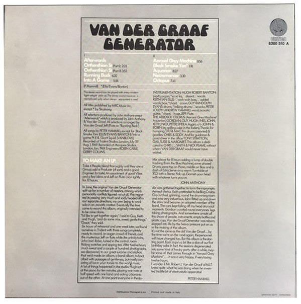 Master Release: The Aerosol Grey Machine by Van Der Graaf Generator